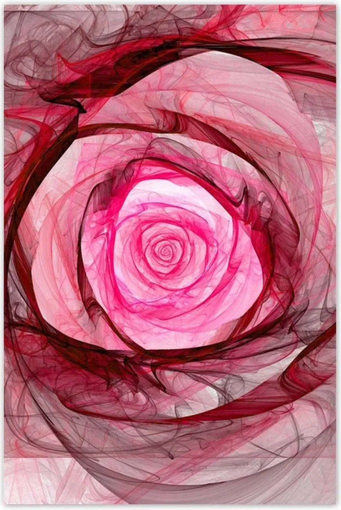 Poszterek 80x120 Rózsaszín fraktál rózsa