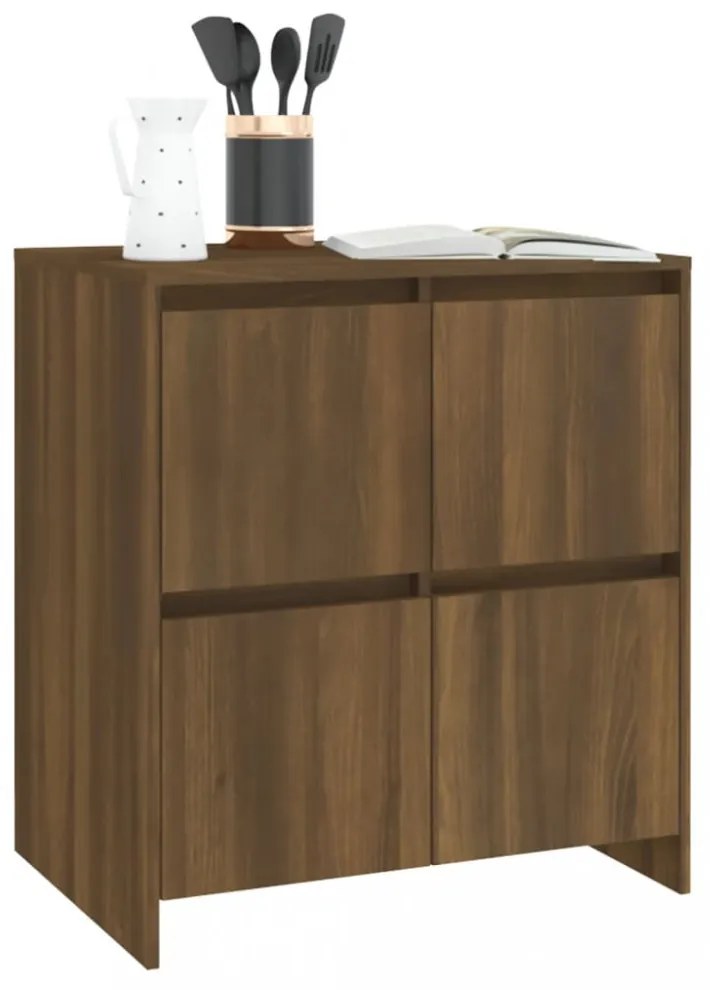 2 db barna tölgyszínű forgácslap tálalószekrény 70 x 41 x 75 cm
