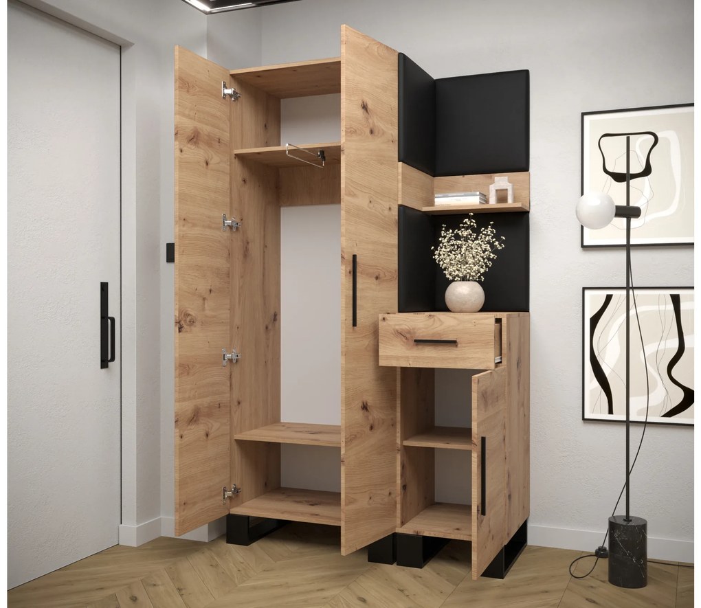 Előszobabútor Amanda 6 (artisan tölgy + rózsaszín). 1085903