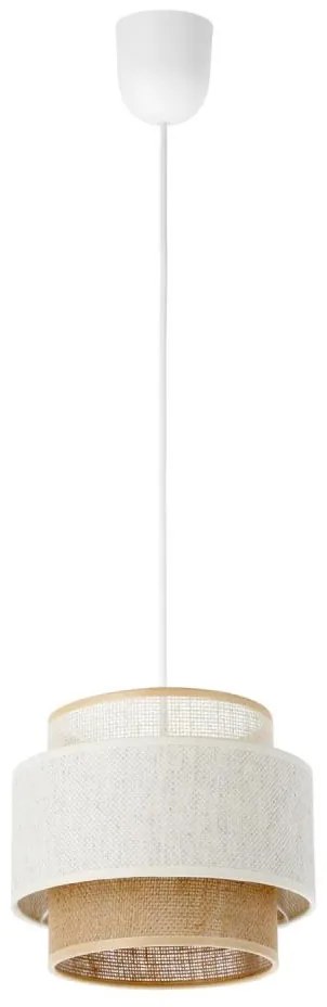 BOHO zsinóros függeszték 1xE27/60W/230V átm. 20 cm fehér/juta