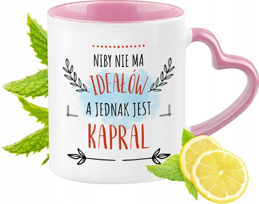 Tizedes bögre Rózsaszín, szív alakú füllel Kávé ajándék