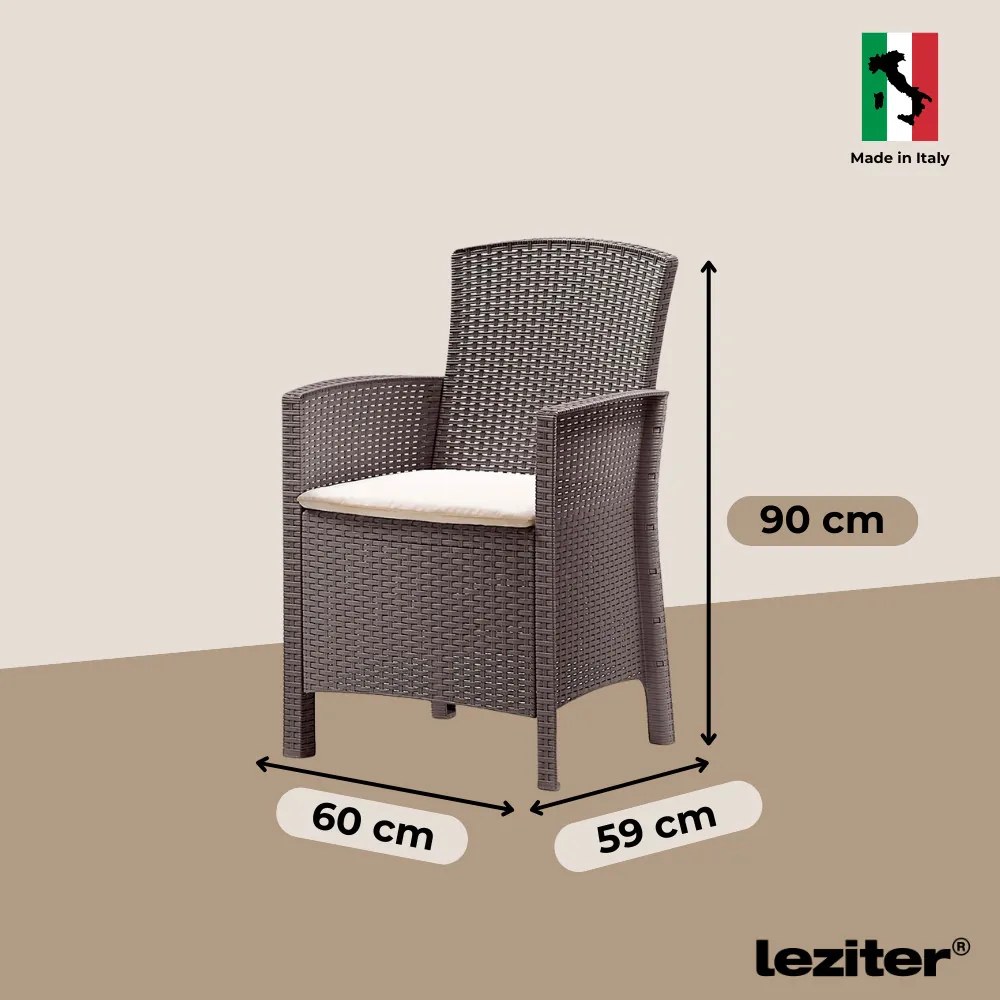 Lima műrattan karfás szék cappuccino