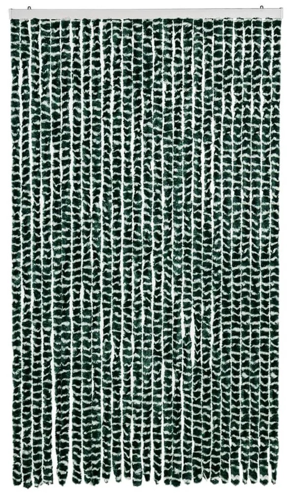 zöld és fehér zsenília rovarfüggöny 118x220 cm