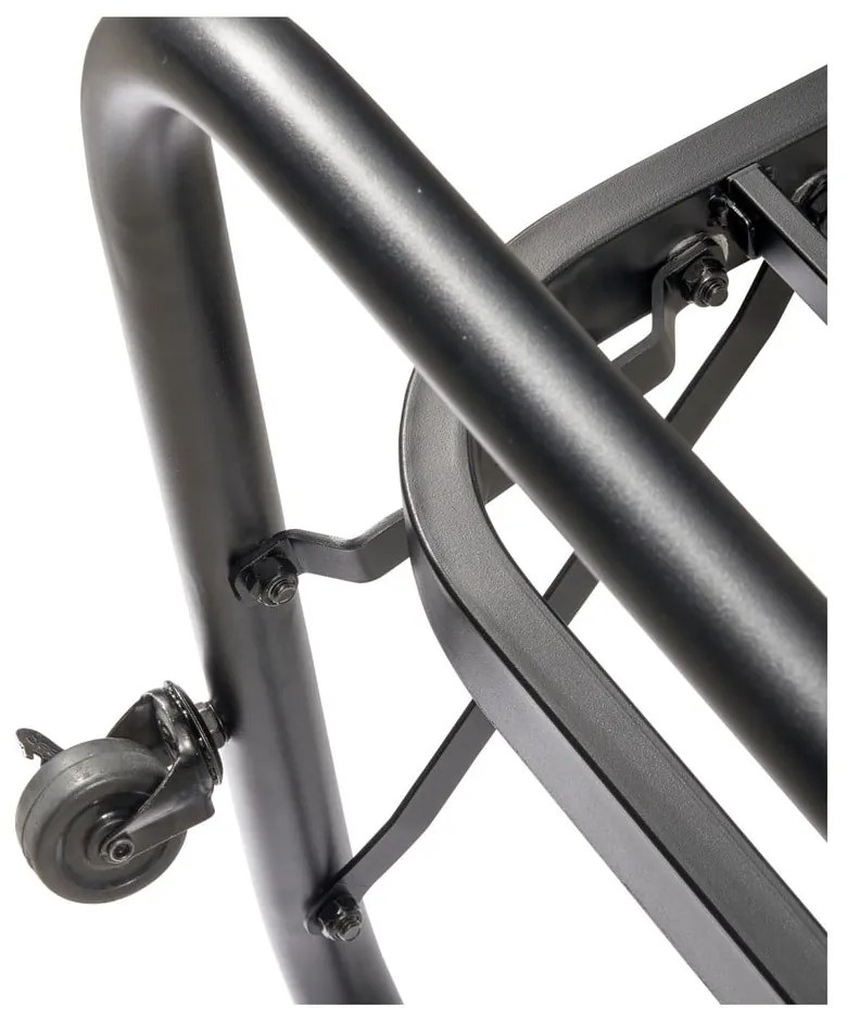 Fekete fém összecsukható egyszemélyes ágy ágyráccsal 90x200 cm Lucy – WOOOD