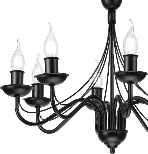 Láncos csillár ANTON 8xE14/60W/230V fekete