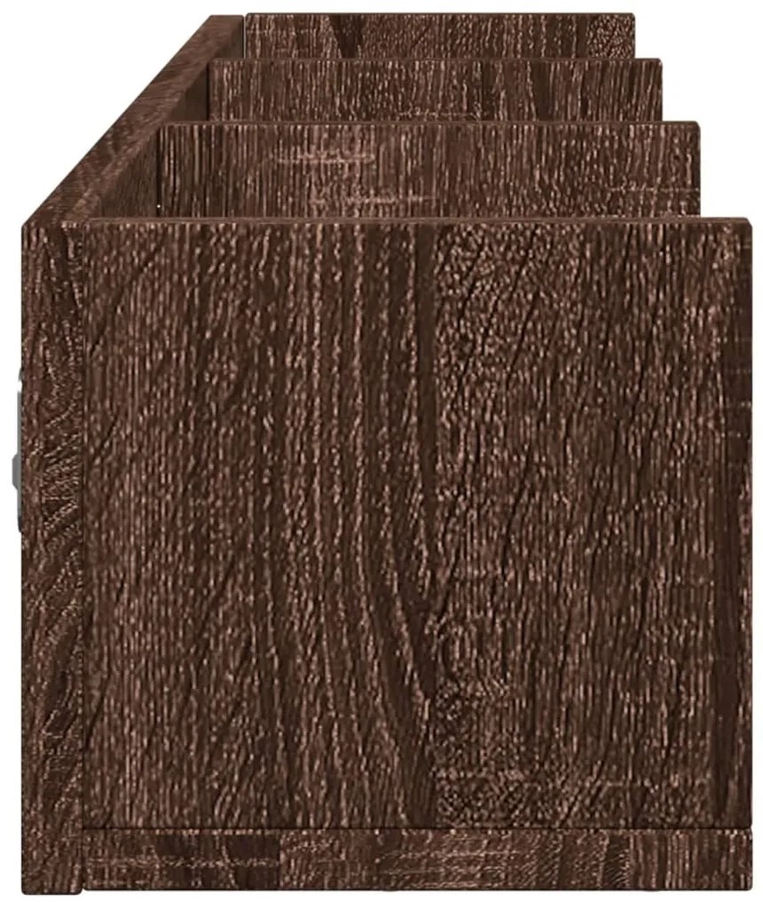 2 db barna tölgyszínű szerelt fa faliszekrény 75x18x16,5 cm
