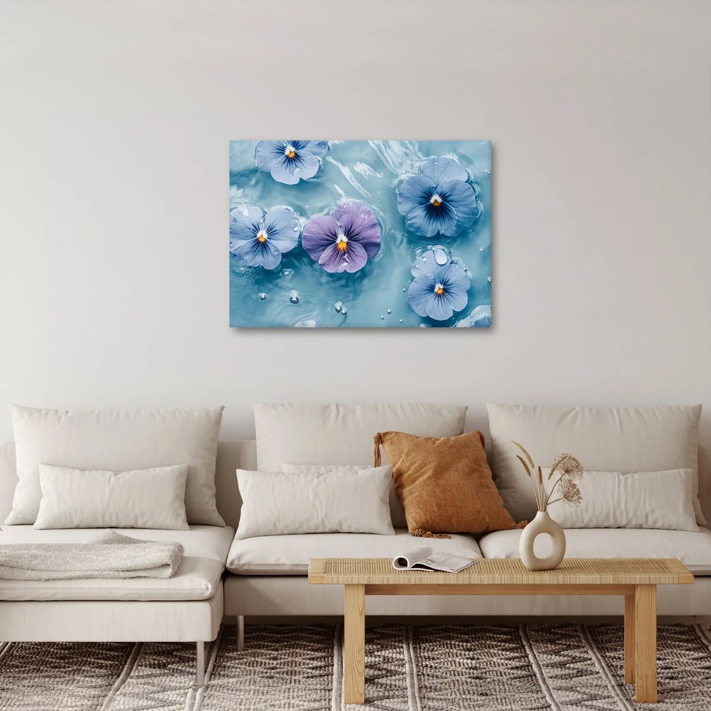 Kép - Ibolyák a vízben (70x50 cm)