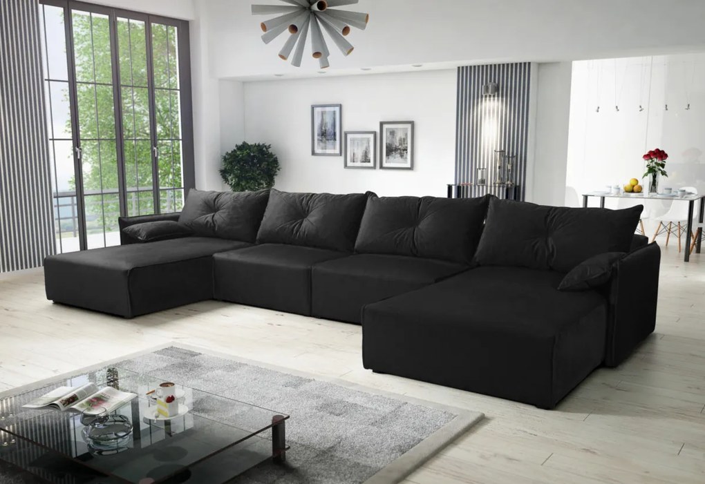 MENOM U alakú ülőgarnitúra, 420x85x179, royal 22