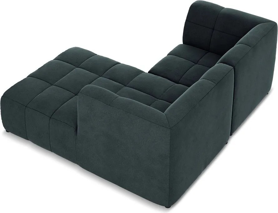 Kék bársony sarokkanapé (jobb oldali-heverő résszel) Aloha – Makamii