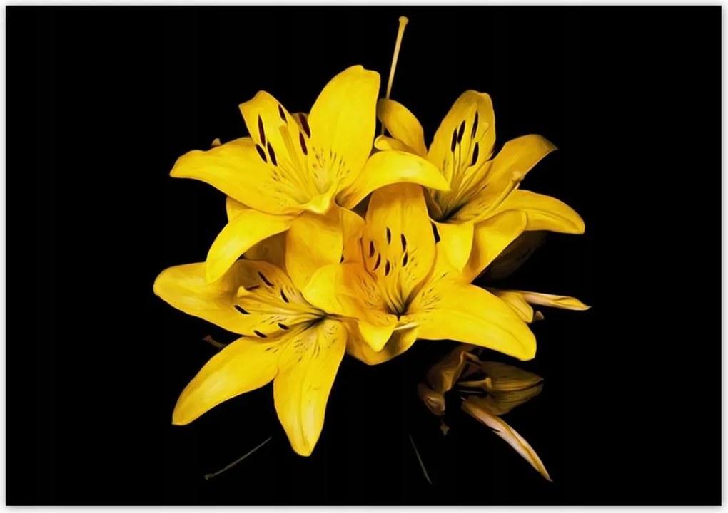 Poszterek 100x70 Sárga liliom csokor