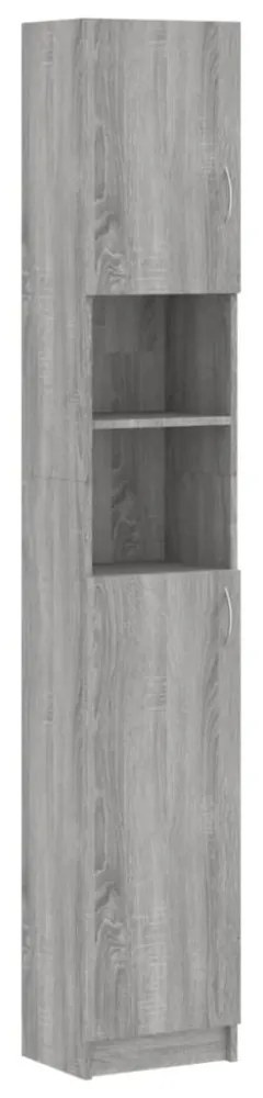 szürke sonoma szerelt fa fürdőszobaszekrény 32 x 25,5 x 190 cm
