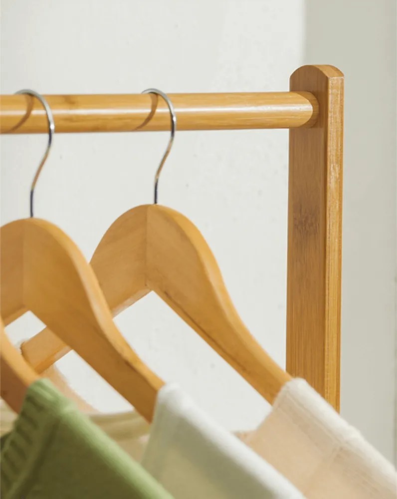 Kerekes akasztó, bambus, 100 cm széles, VIKIR TYP 3