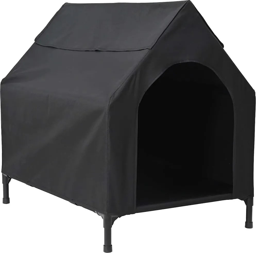 vidaXL Háziállat ház Fekete 110 x 75 x 90 cm Acél