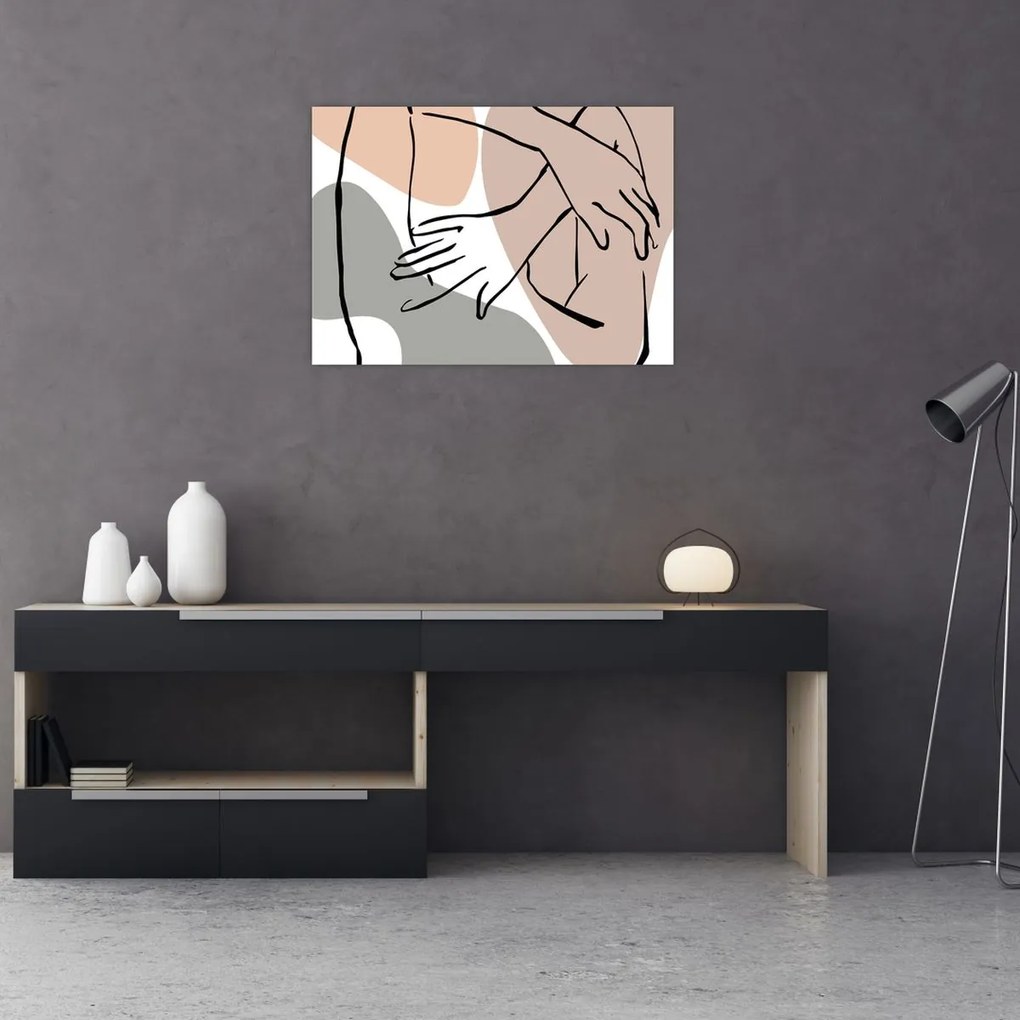 Kép - Női test vonal művészet N⁰2 (70x50 cm)