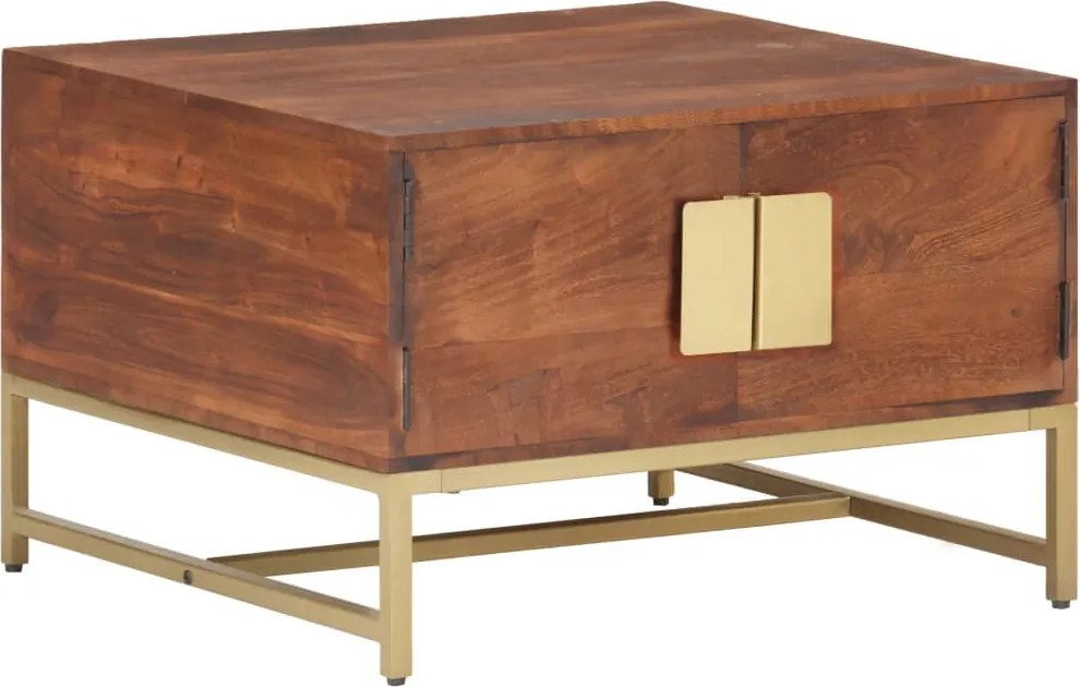 vidaXL mézbarna tömör akácfa dohányzóasztal 67 x 67 x 45 cm
