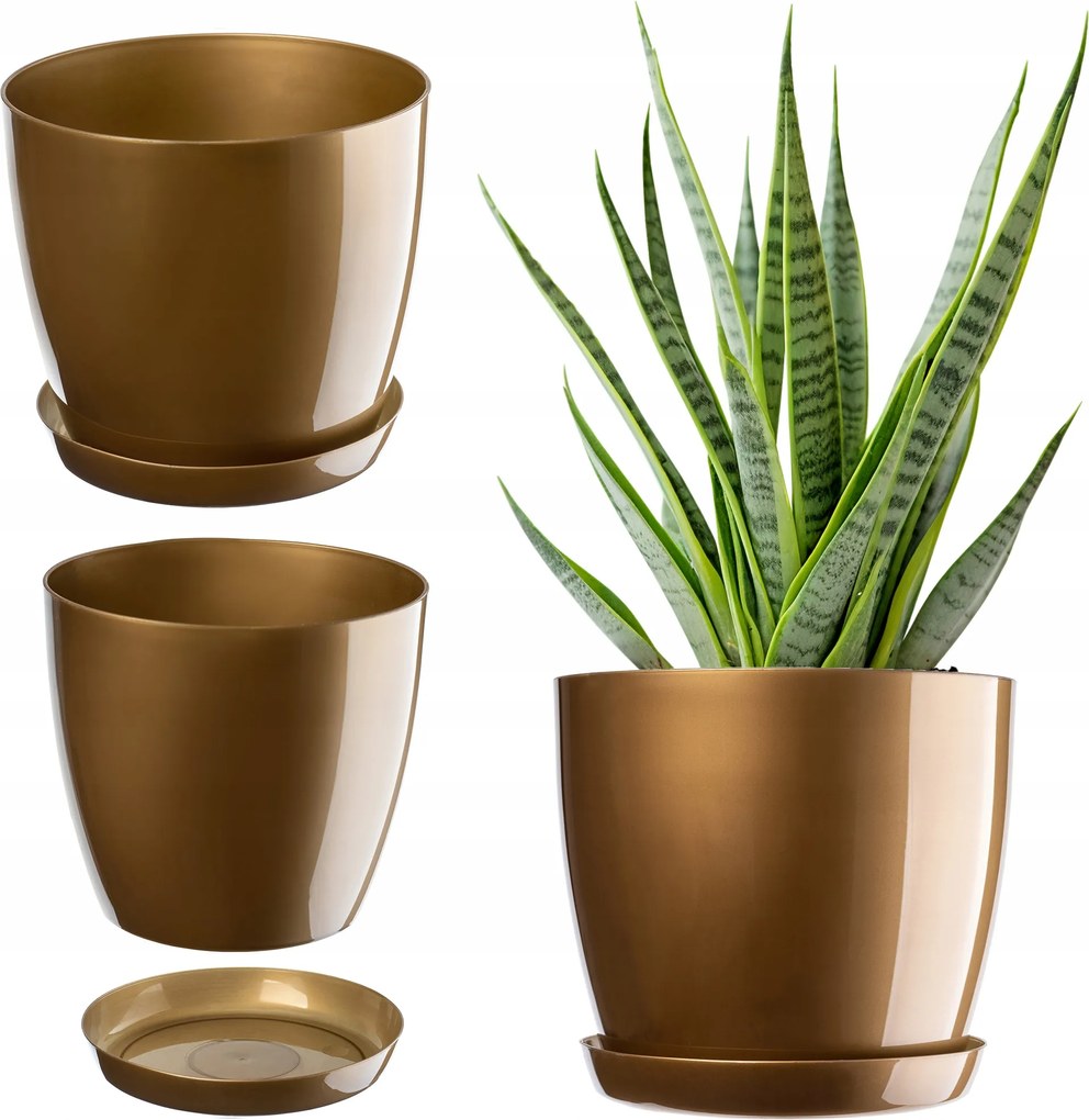 Virágtartó Állvány Műanyag Virágtartó Fedél 14cm Arany Kadax