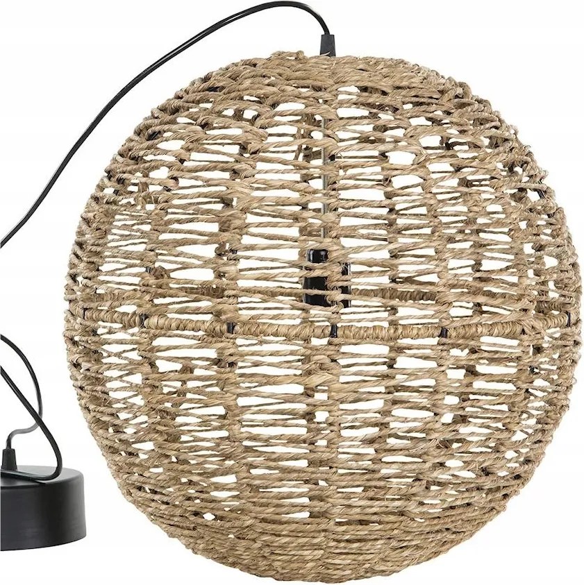 Boho Asztal Fölé Akasztható Mennyezeti Lámpa Juta Természetes Gömb Nappaliba 40cm