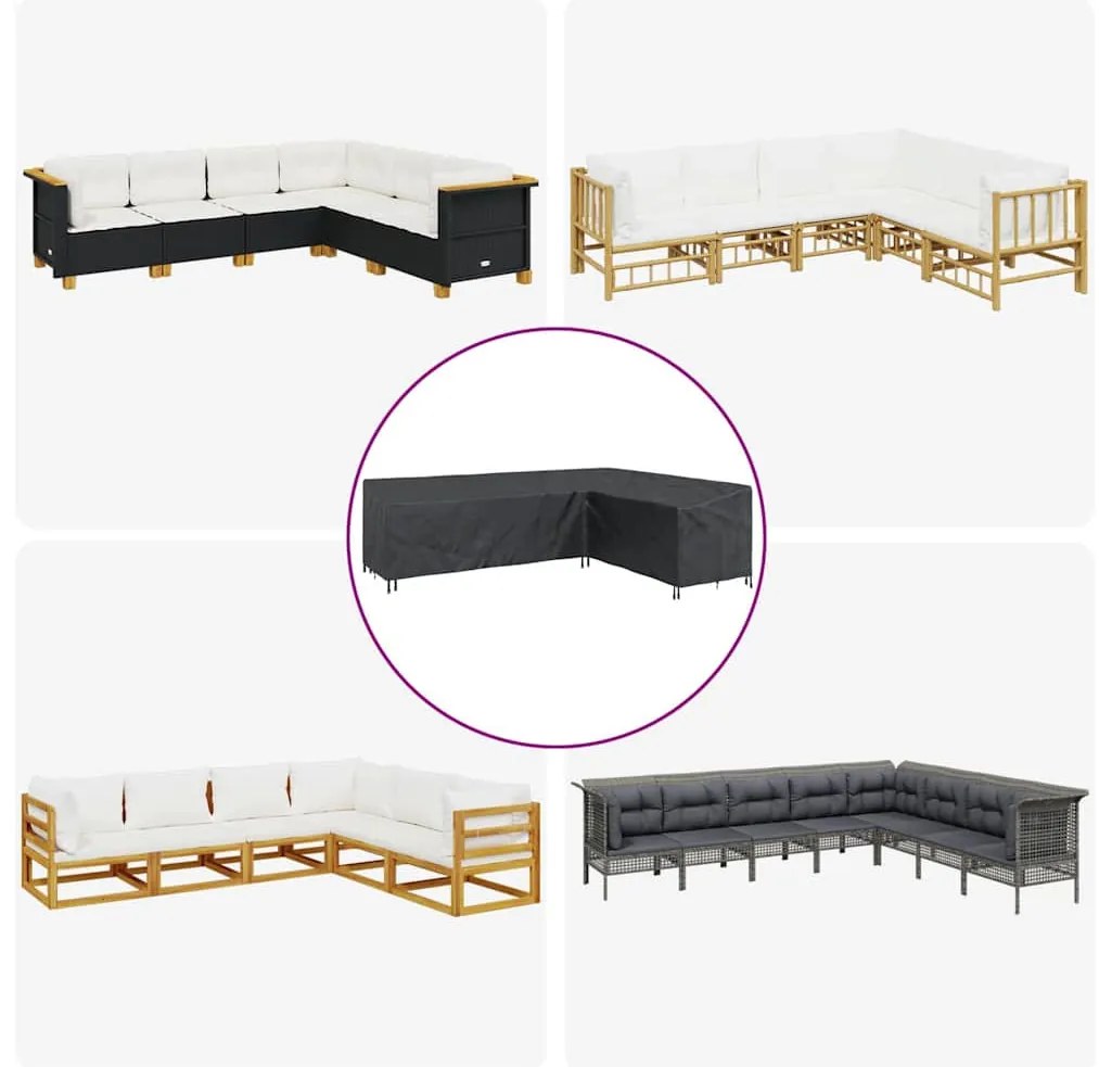 Kültéri bútor takaró Fekete 286 x 222 x 80 cm 600D szövet