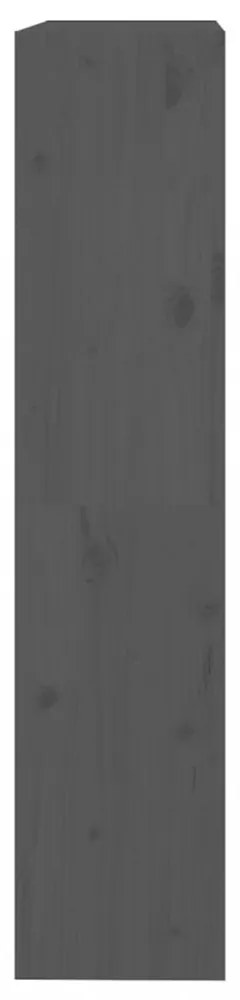 szürke tömör fenyőfa könyvszekrény/térelválasztó 80x30x135,5 cm
