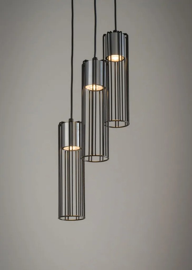 SIGMA LIGHTING 33457 FOBIA Többágú Függesztett Lámpa Fekete, Ezüst GU10 IP20