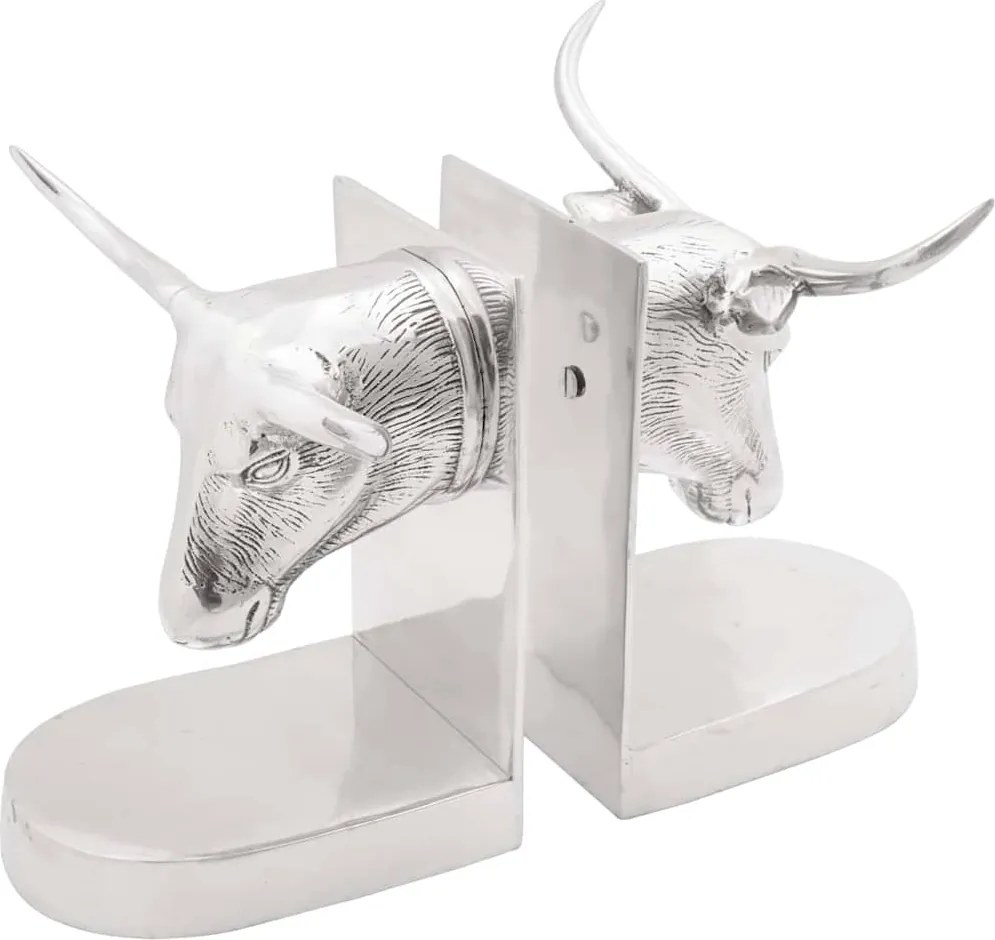 vidaXL Könyvtámaszok 2 pcs Ezüst 21,5 x 15,5 x 20 cm Alumínium
