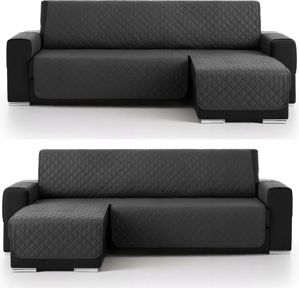 Kanapé ágytakaró sarokvédő 240 cm szürke steppelt ágytakaró