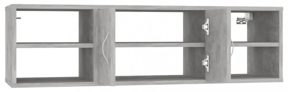 betonszürke szerelt fa fali polc 102 x 30 x 29 cm