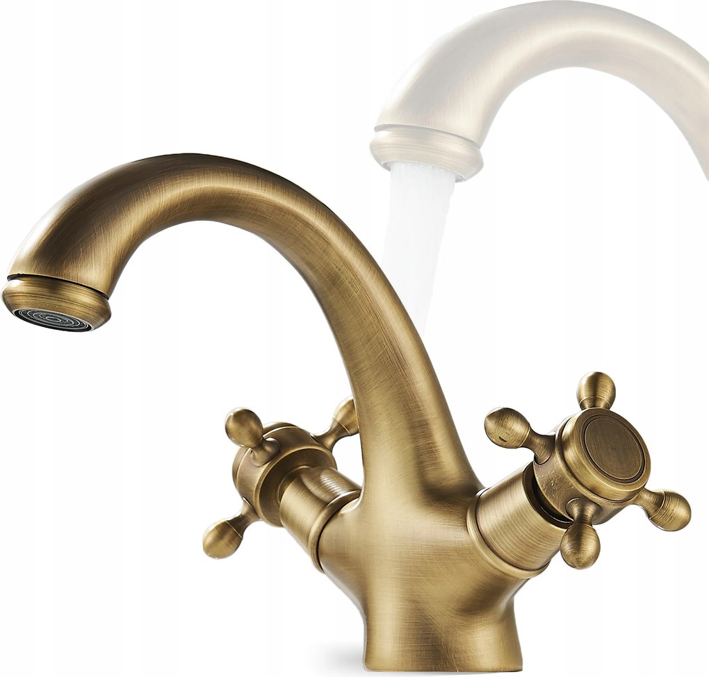 Mosdó csaptelep Alacsony Retro Klasszikus Sárgaréz Loft Antica csaptelep+