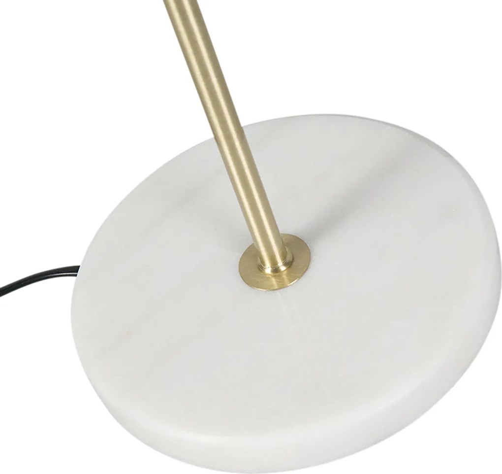 Asztali lámpa sárgaréz taupe bársonyernyővel 35 cm - Kaso