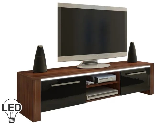 TV asztal/szekrény Helix (szilva + fényes fekete). 780043