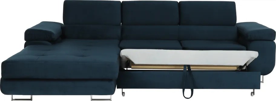 Sarokülőgarnitúra, kék, balos kivitel, AMARETA