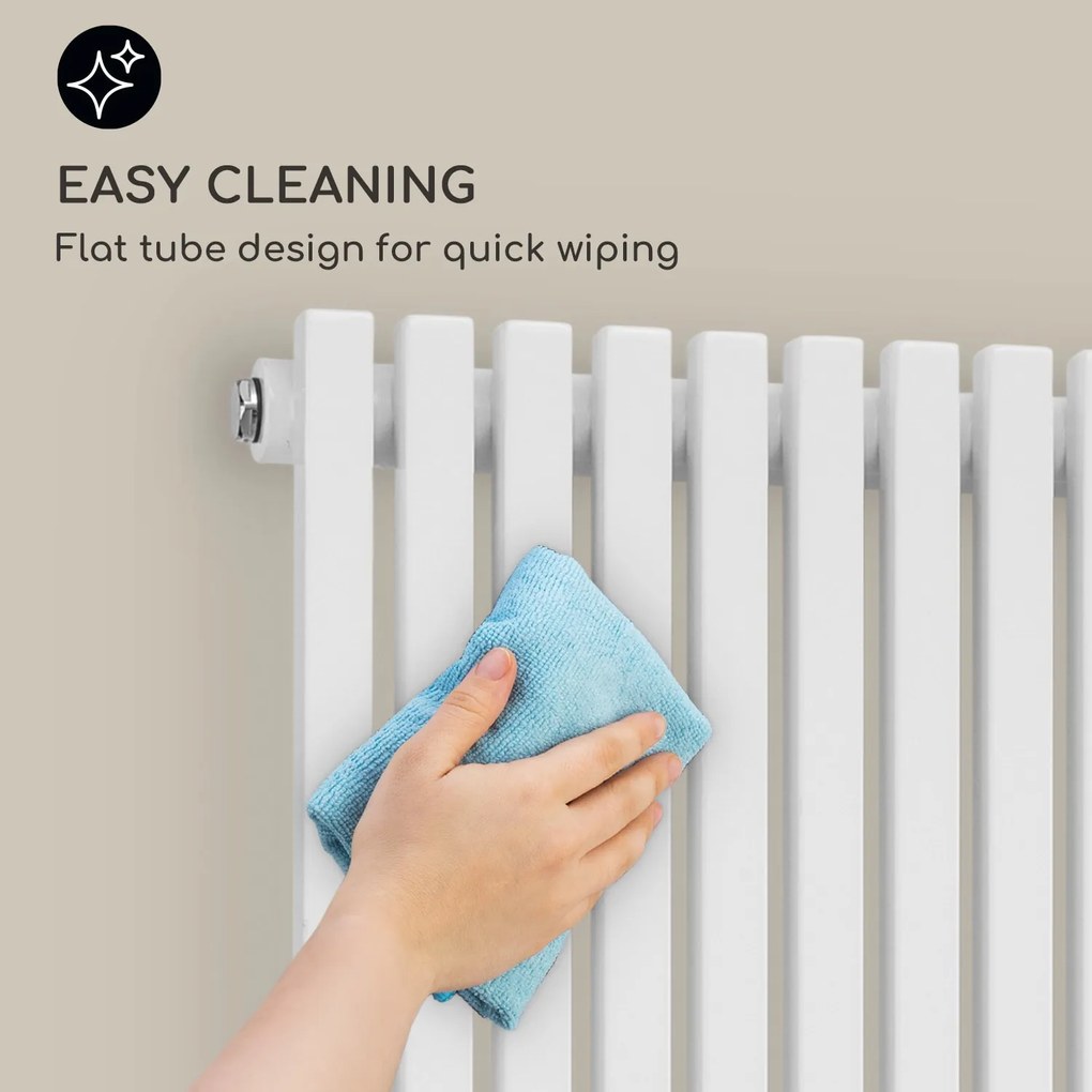 Blumfeldt Delgado, radiátor, 180 x 60, 1065 W, fürdőszoba radiátor, csöves radiátor, meleg víz, 1/2