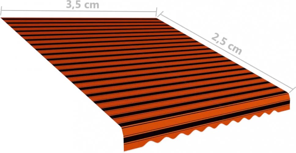 narancssárga és barna vászon napellenző tető 350 x 250 cm