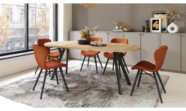 Kihúzható étkezőasztal ARTUR craft tölgy/fekete