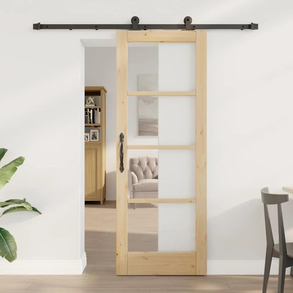 Csúszóajtó ORKDAL Barna 73.5 x 198.5 cm Fa és fém