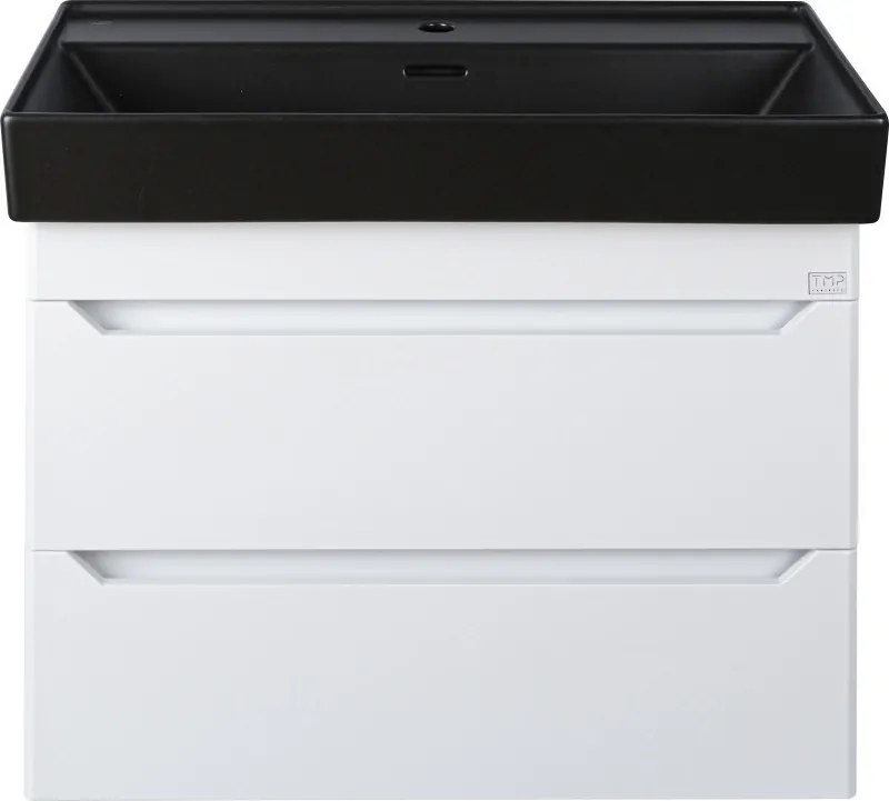 TMP SHARP 60 fali fürdőszobabútor - CeraStyle SHARP FEKETE mosdóval - 60 x 48 cm