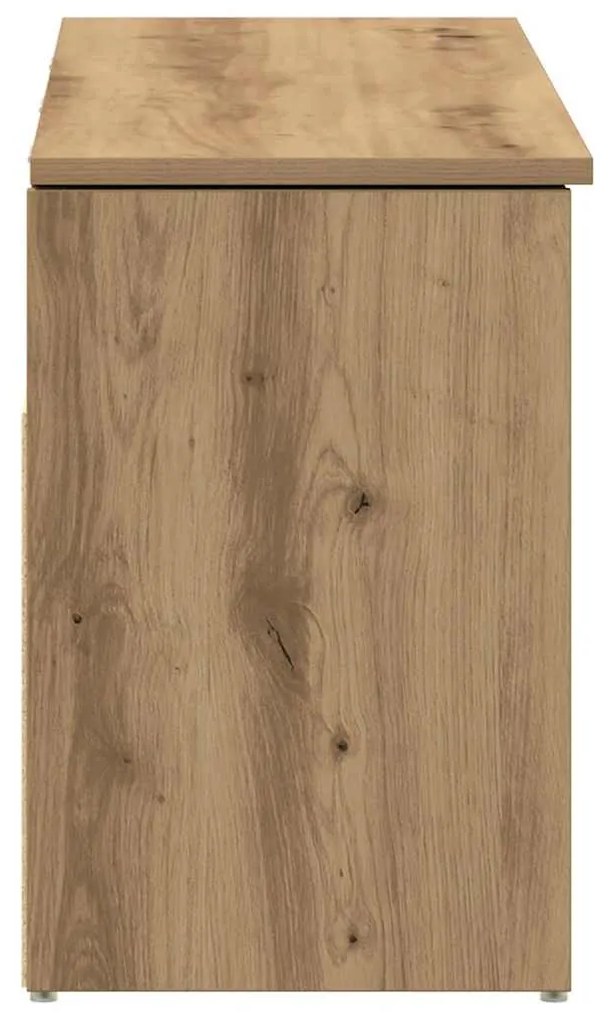 vidaXL kézműves tölgy színű szerelt fa cipőtároló pad 102x30,5x45 cm