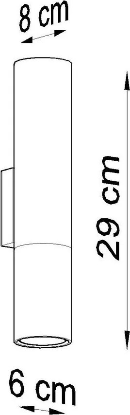 Fekete-ezüstszínű fém fali lámpa ø 6 cm Longbot – Sollux