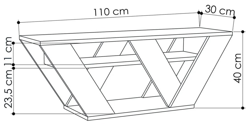 TV asztal Pipralla Oak