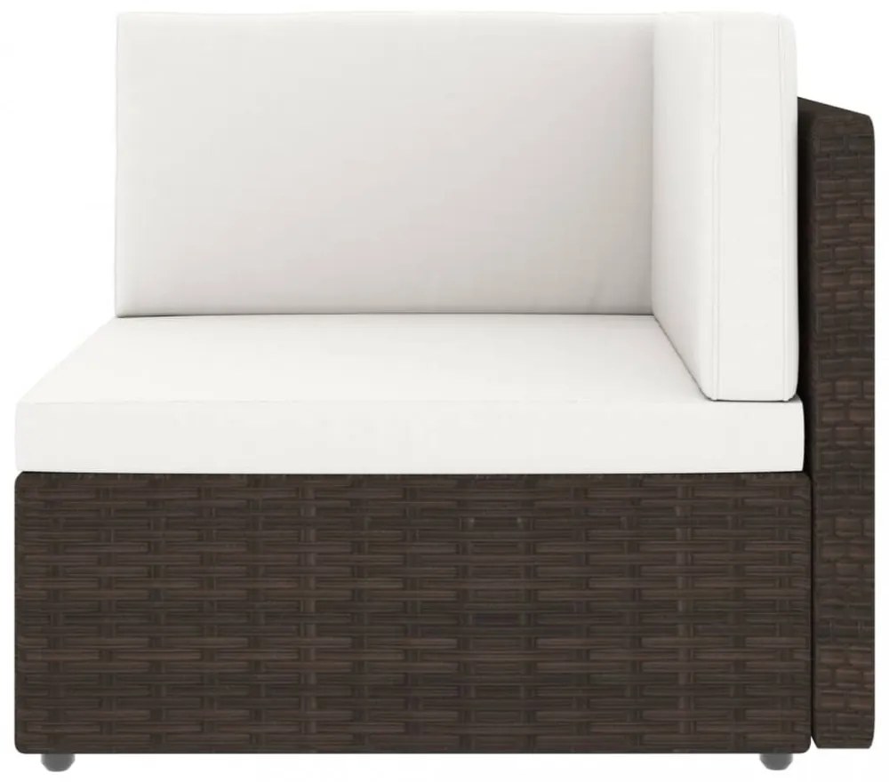 vidaXL 5 részes barna polyrattan kerti ülőgarnitúra párnákkal