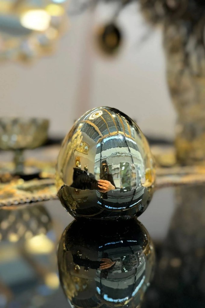 Arany porcelán tojás 10cm