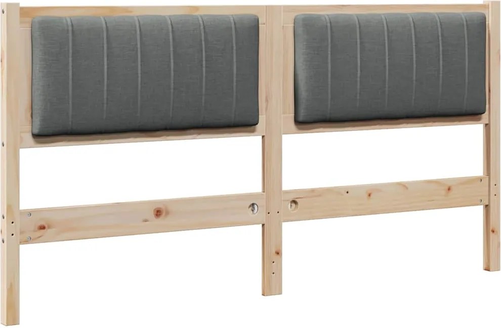 vidaXL Kárpitozott fejtámla fejtámlával Barna 160 cm Tömör fenyőfa