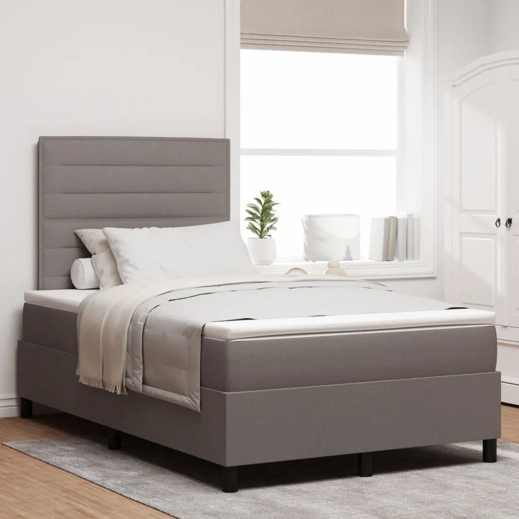 Box Spring ágy matraccal Taupe Kisebb dupla szövet
