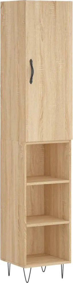 vidaXL sonoma tölgy szerelt fa magasszekrény 34,5x34x180 cm