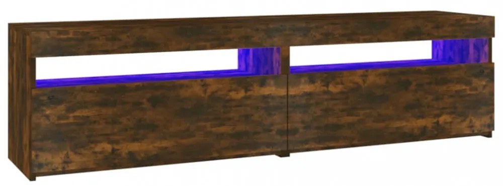2 db füstös tölgy színű TV-szekrény LED-ekkel 75 x 35 x 40 cm