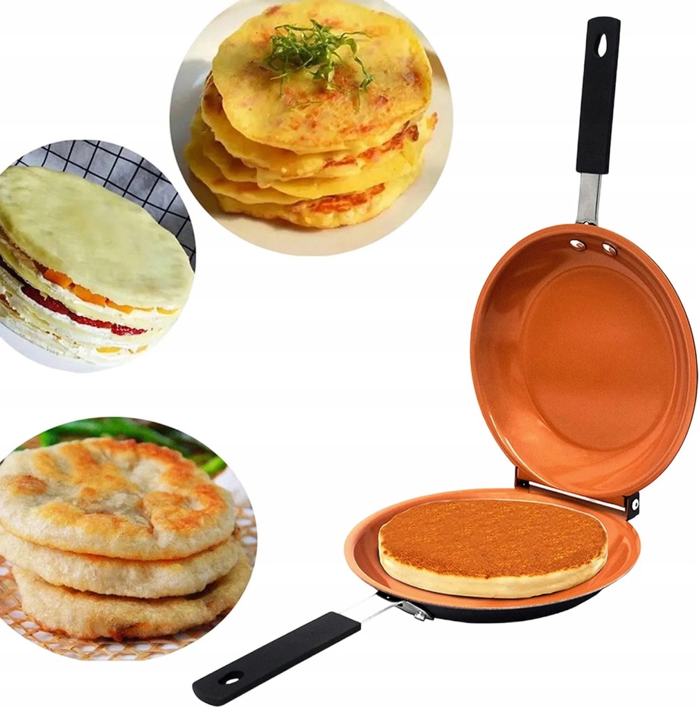 Kétoldalas Serpenyő Hagyományos Sütőserpenyő 19cm Konyhai Eszközök Biztonságos Új