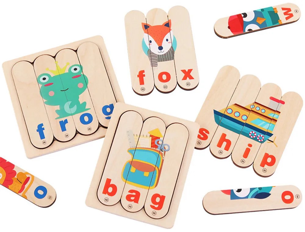 Angol tanuló puzzle oktató fajáték