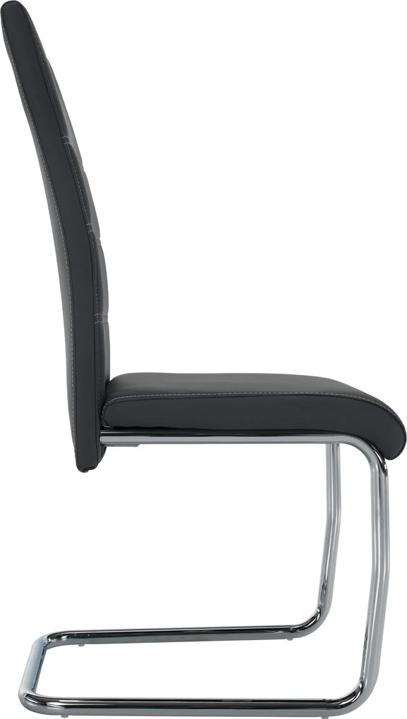 Étkezőszék, sötétszürke/világos varrat, ABIRA NEW