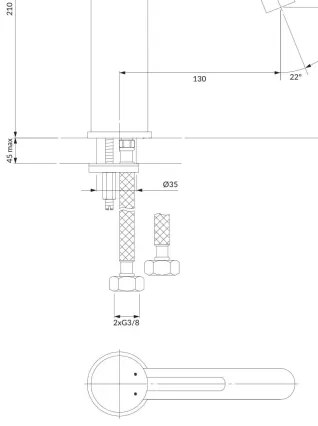 OMNIRES Y1213MAXCR - Mosdócsap Y 21 cm fényezett króm