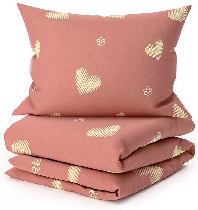 Mikroszálas ágyneműhuzat ORANGE HEART, rózsaszín Ágyneműhuzat mérete: 70 x 90 cm | 140 x 220 cm